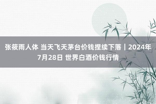 张筱雨人体 当天飞天茅台价钱捏续下落|2024年7月28日 世界白酒价钱行情