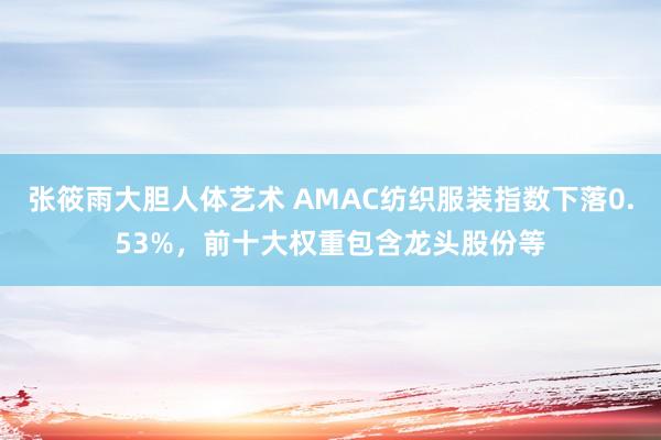 张筱雨大胆人体艺术 AMAC纺织服装指数下落0.53%,前十大权重包含龙头股份等