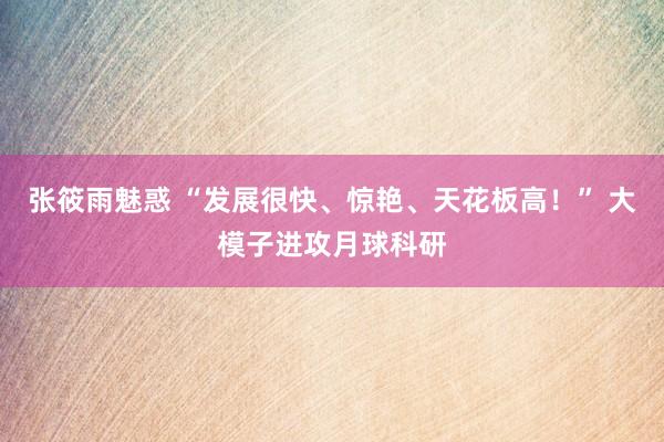 张筱雨魅惑 “发展很快、惊艳、天花板高!” 大模子进攻月球科研